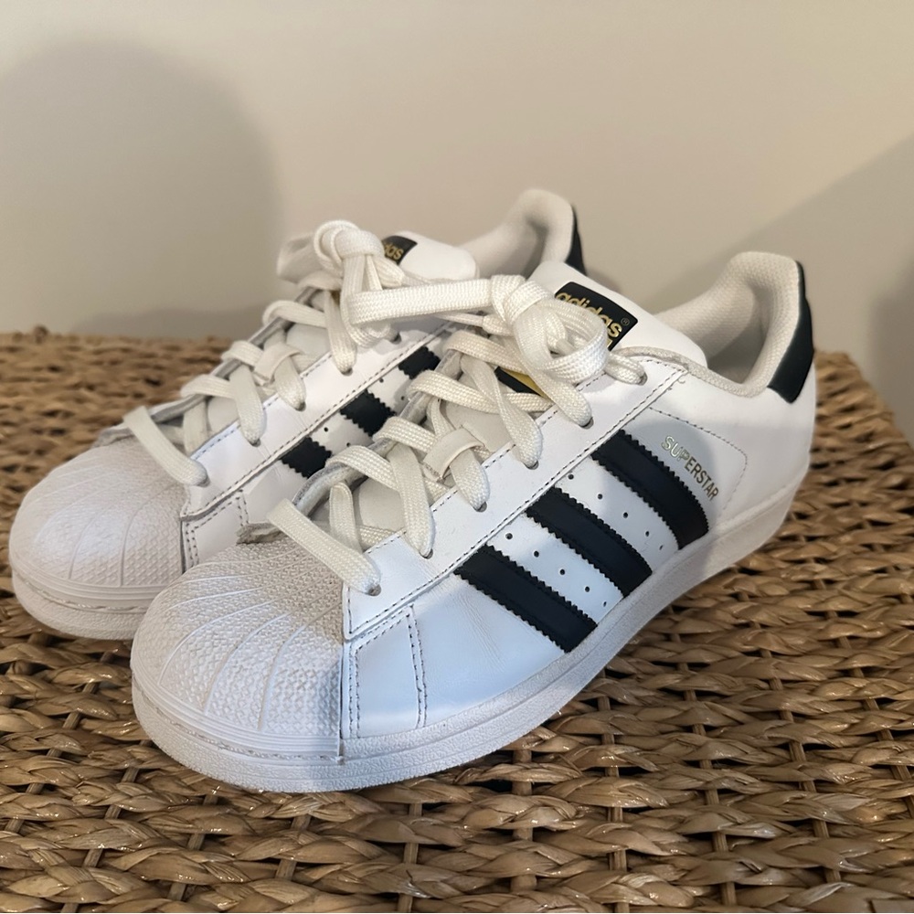Adidas Women's Superstars -Size 6.5 
White and Black